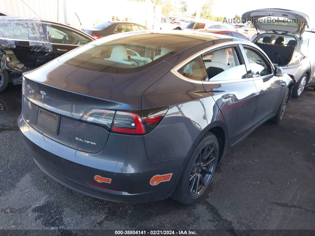 2020 Tesla Model 3 Long Range Dual Motor All-wheel Drive Gray vin: 5YJ3E1EB1LF651335