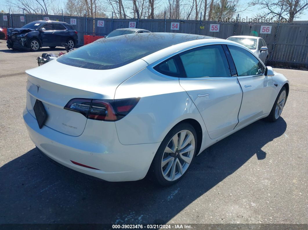 2020 Tesla Model 3 Long Range Dual Motor All-wheel Drive White vin: 5YJ3E1EB1LF667714