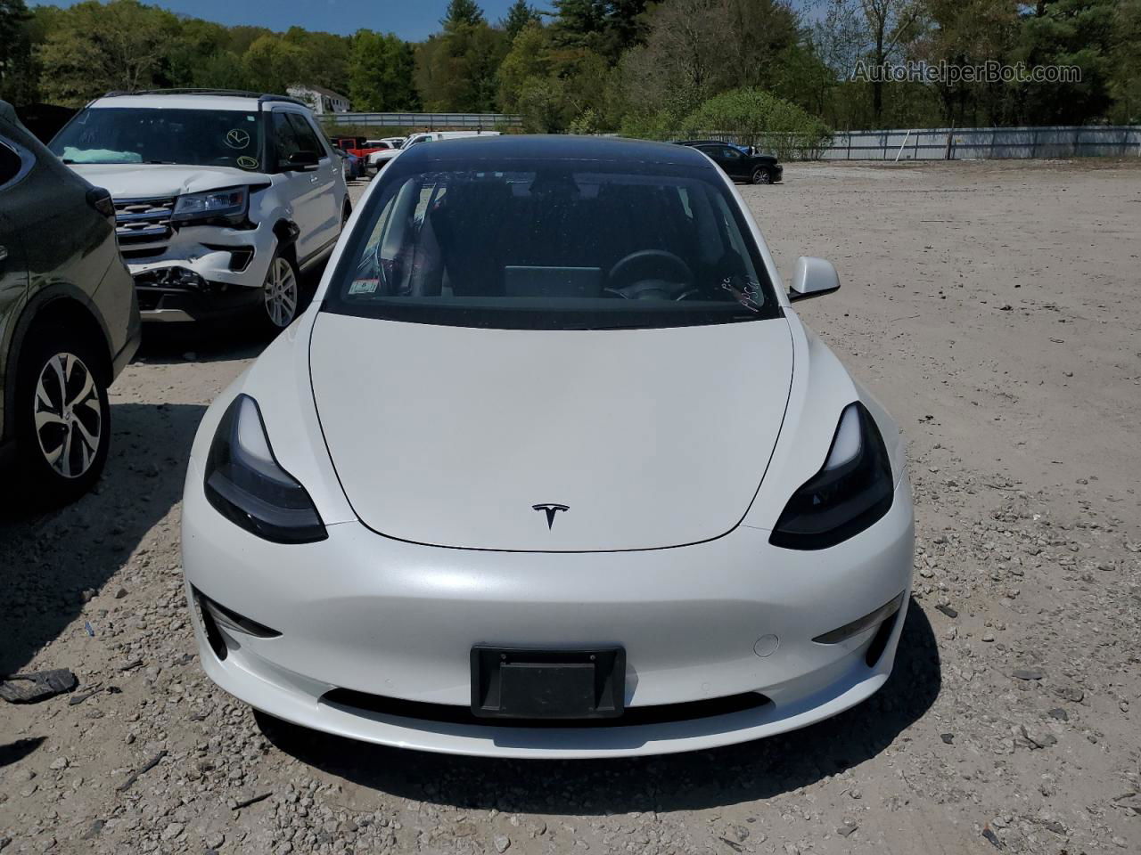 2021 Tesla Model 3  White vin: 5YJ3E1EB1MF014995