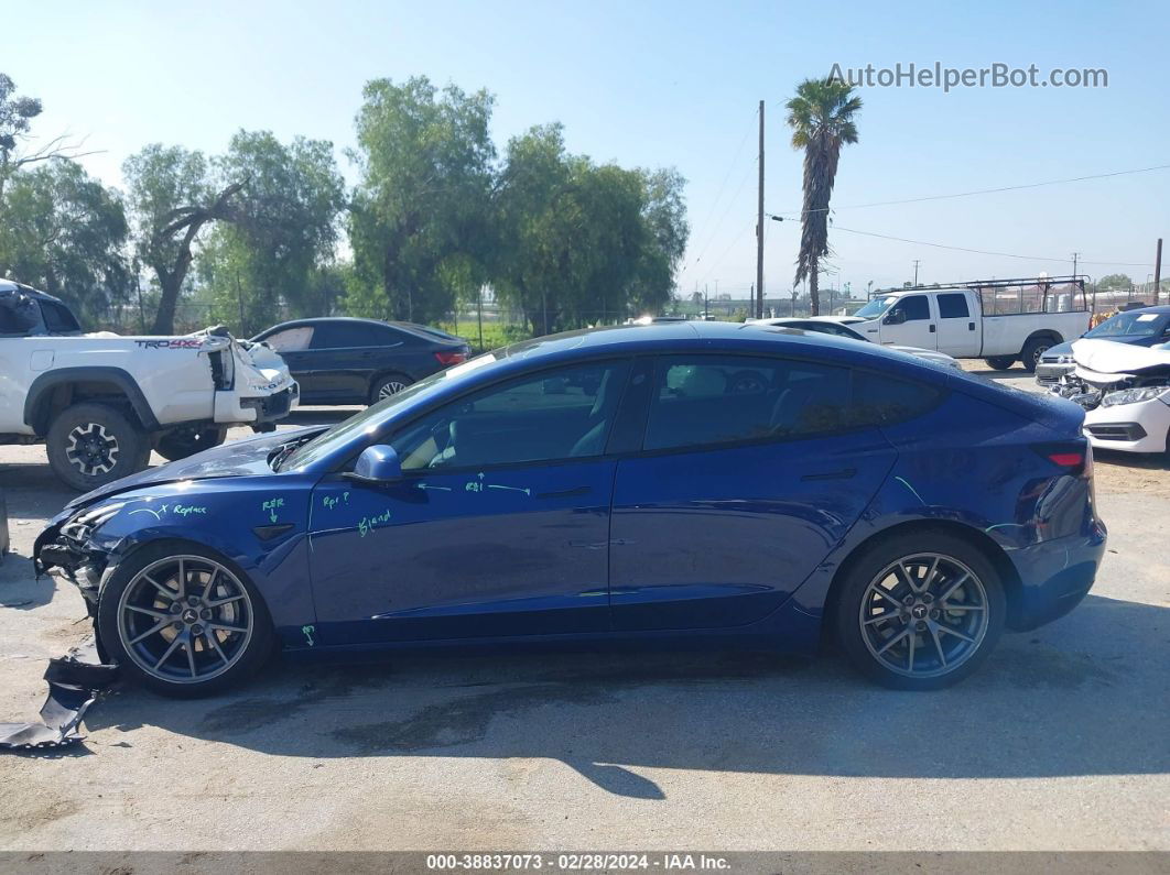 2021 Tesla Model 3 Long Range Dual Motor All-wheel Drive Blue vin: 5YJ3E1EB1MF032672