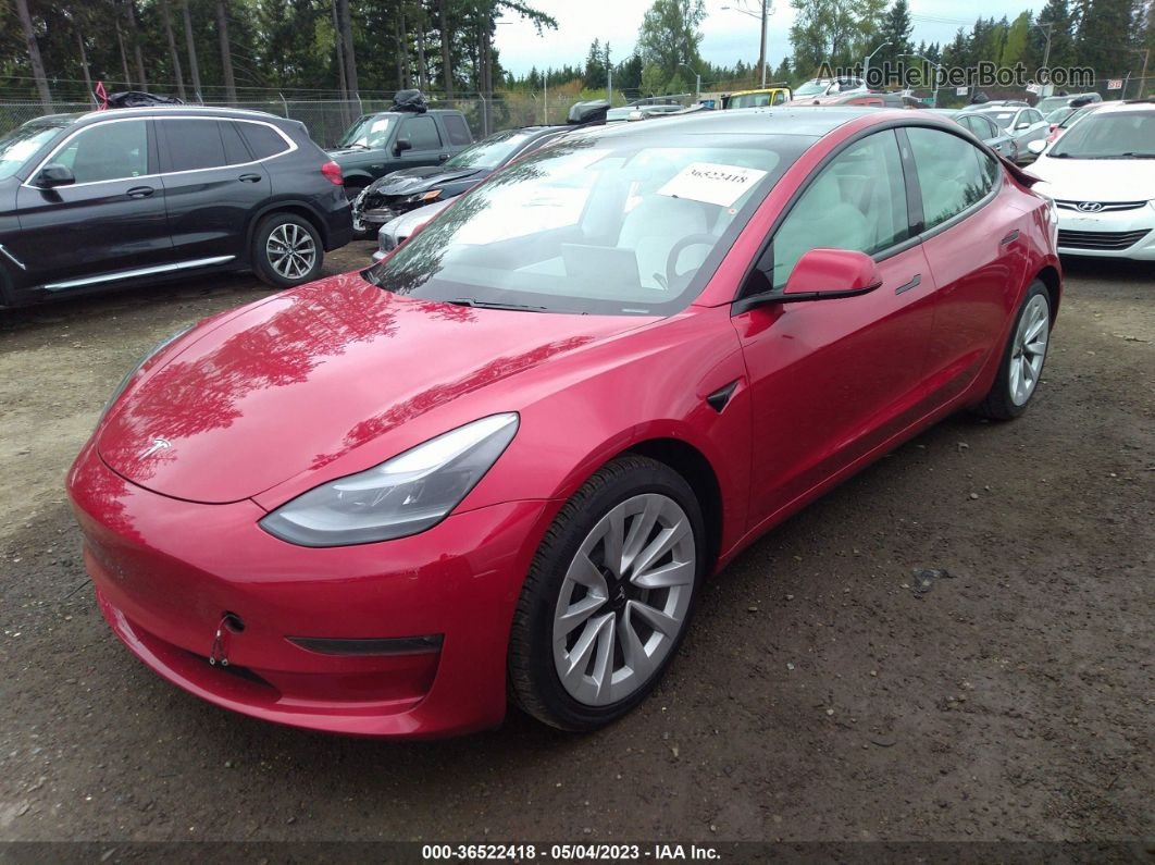 2021 Tesla Model 3 Long Range Красный vin: 5YJ3E1EB1MF936067