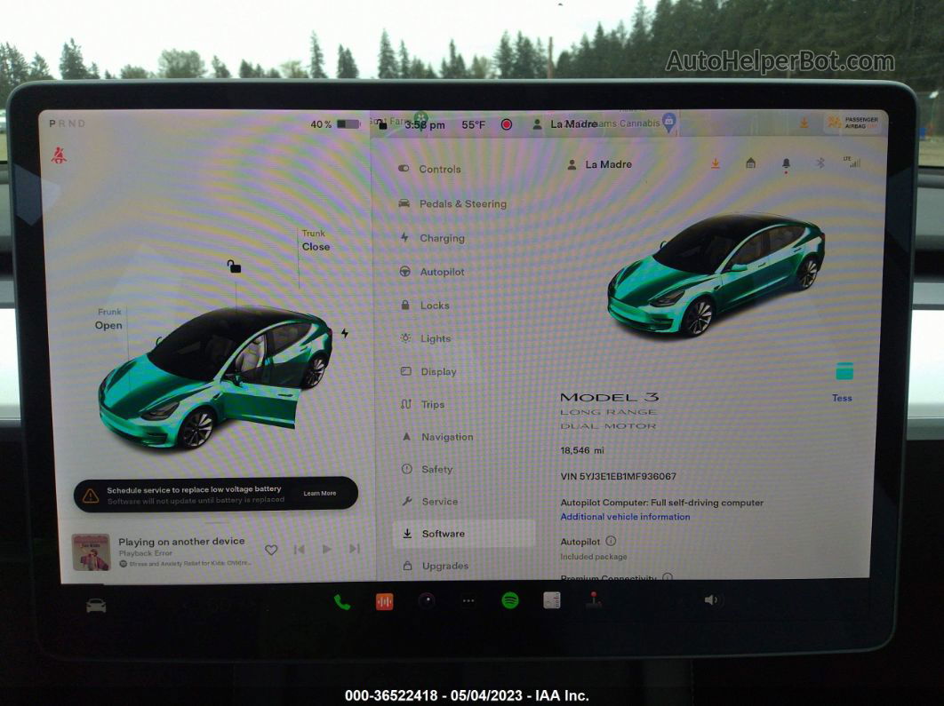 2021 Tesla Model 3 Long Range Красный vin: 5YJ3E1EB1MF936067