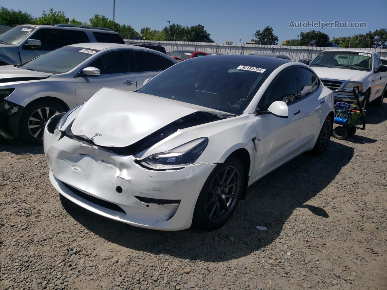 2021 Tesla Model 3  White vin: 5YJ3E1EB1MF997807