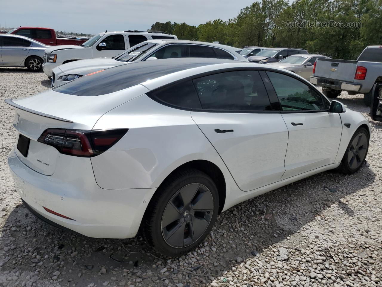 2022 Tesla Model 3  White vin: 5YJ3E1EB1NF106450