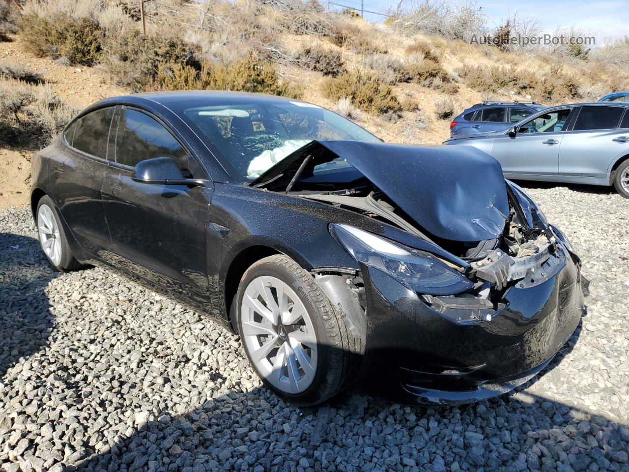 2022 Tesla Model 3  Black vin: 5YJ3E1EB1NF123409