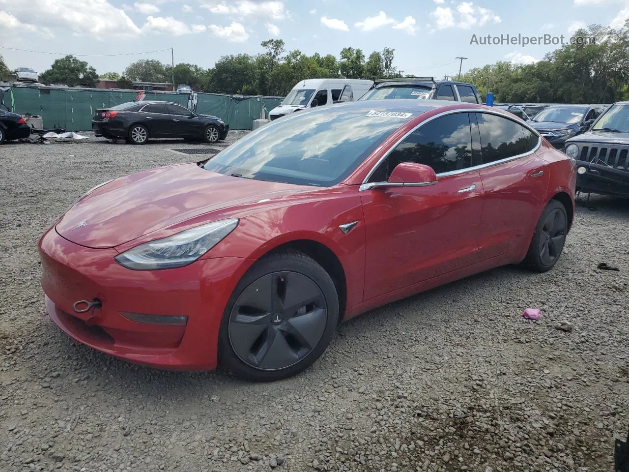 2018 Tesla Model 3  Red vin: 5YJ3E1EB2JF069502