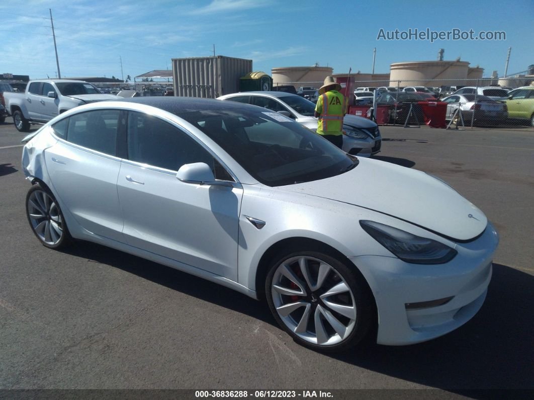 2018 Tesla Model 3 Long Range White vin: 5YJ3E1EB2JF083822