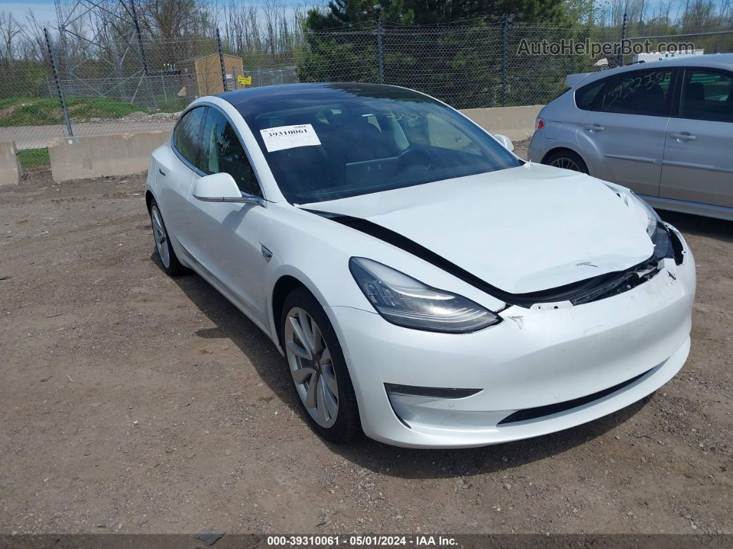 2018 Tesla Model 3 Long Range/performance White vin: 5YJ3E1EB2JF089023