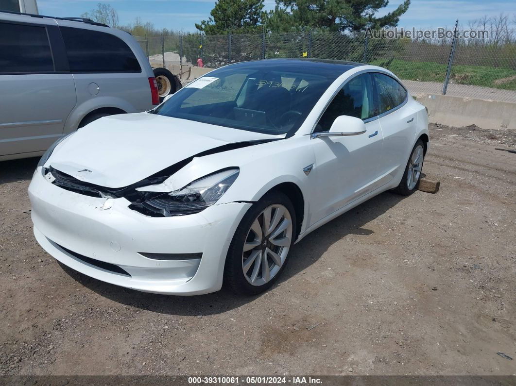 2018 Tesla Model 3 Long Range/performance White vin: 5YJ3E1EB2JF089023