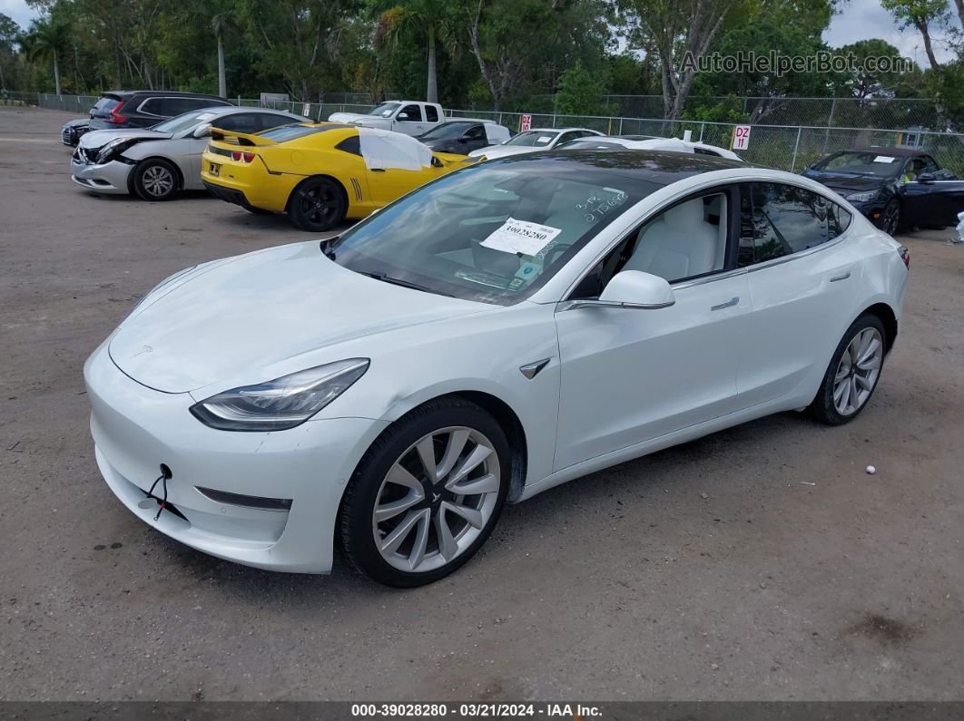 2018 Tesla Model 3 Long Range/performance White vin: 5YJ3E1EB2JF112039