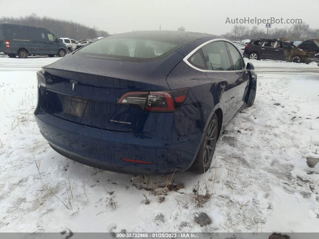 2018 Tesla Model 3 Long Range Blue vin: 5YJ3E1EB2JF115085