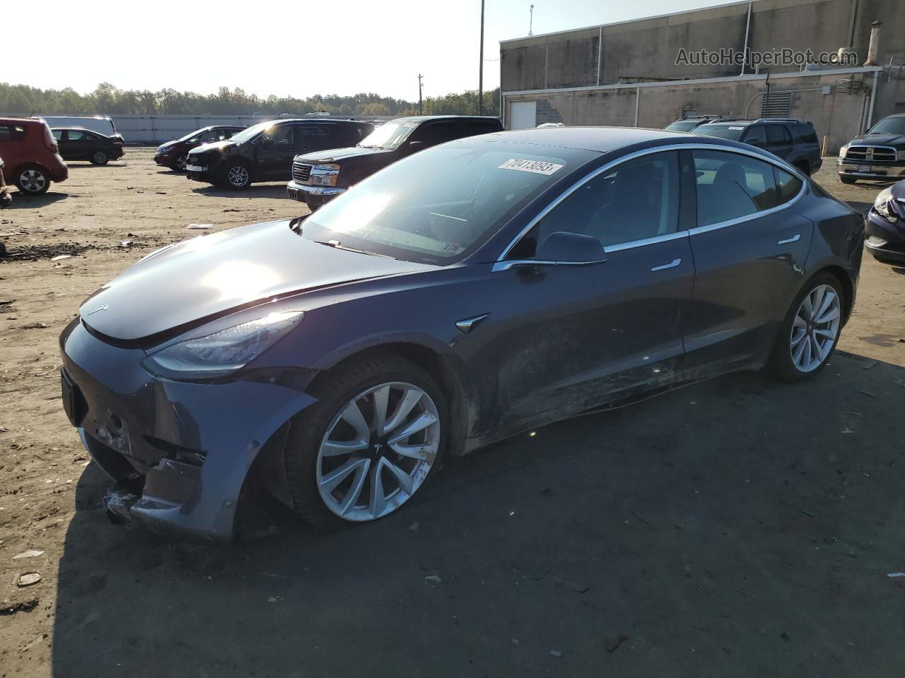 2018 Tesla Model 3  Gray vin: 5YJ3E1EB2JF116723