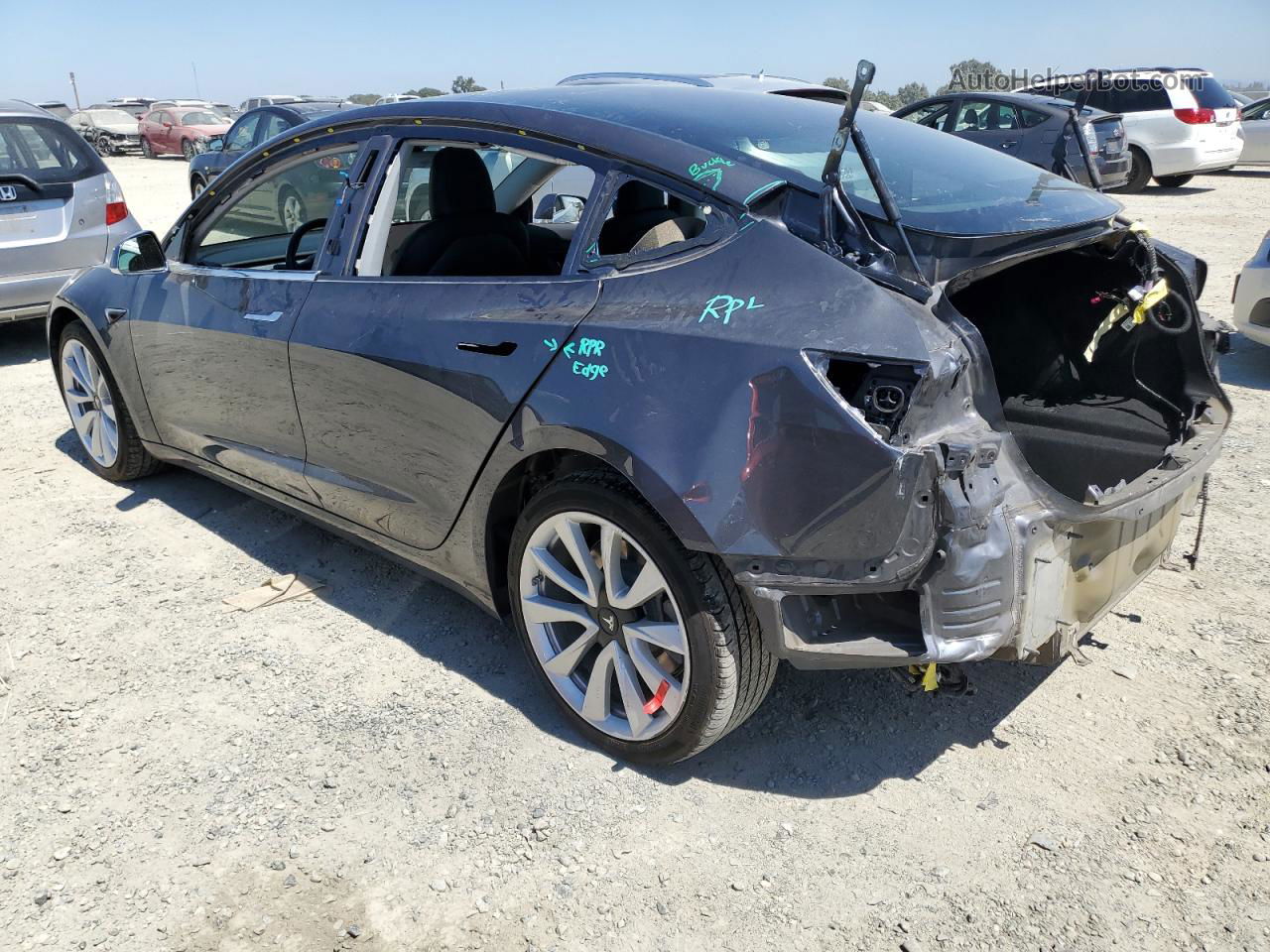 2019 Tesla Model 3  Gray vin: 5YJ3E1EB2KF194582