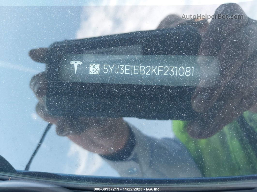 2019 Tesla Model 3 Performance/long Range Blue vin: 5YJ3E1EB2KF231081