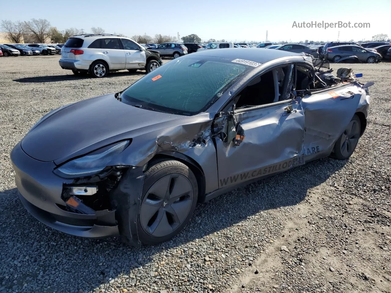 2019 Tesla Model 3  Gray vin: 5YJ3E1EB2KF385760