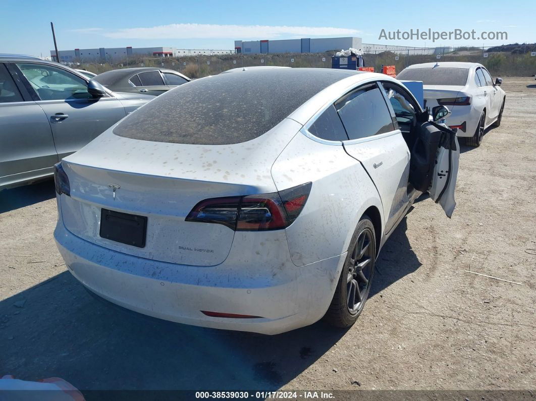 2019 Tesla Model 3 Long Range/performance White vin: 5YJ3E1EB2KF433340