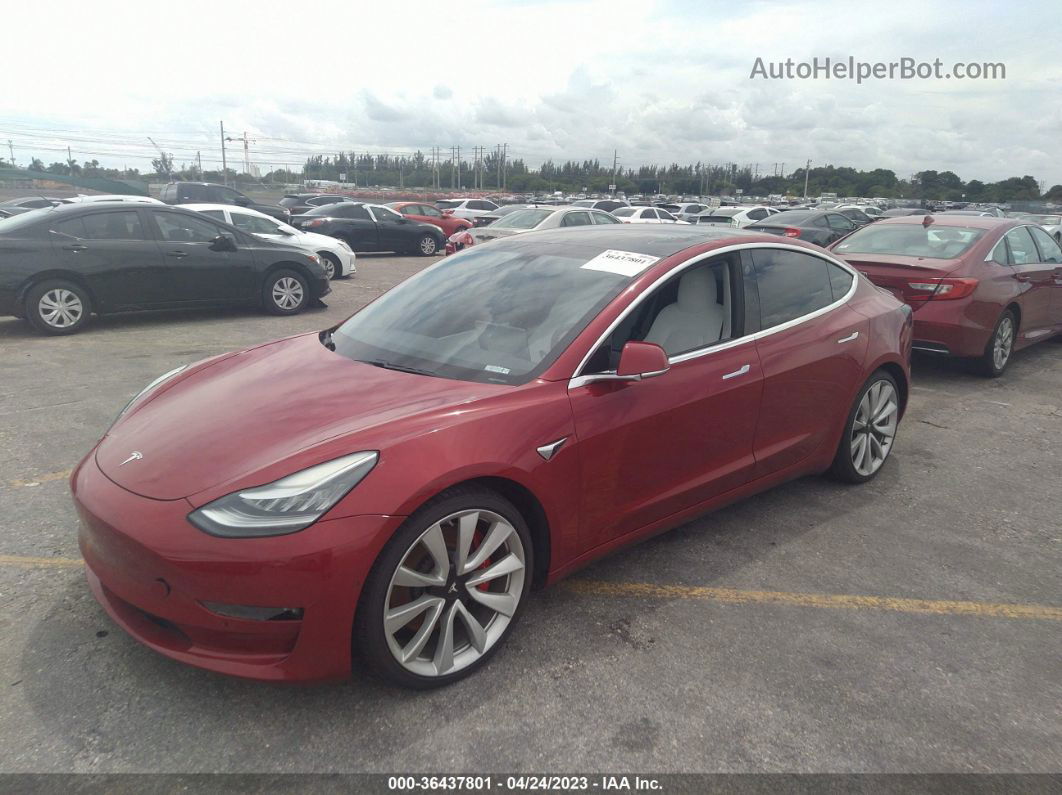 2019 Tesla Model 3 Long Range/performance Red vin: 5YJ3E1EB2KF434245