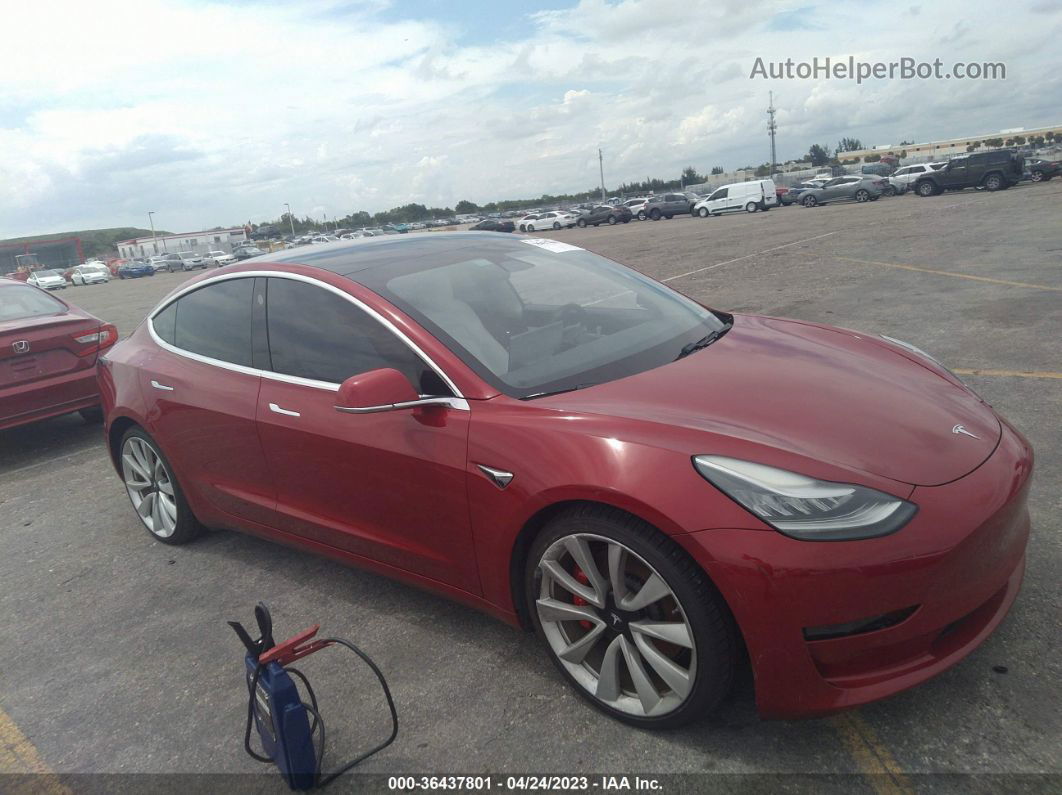 2019 Tesla Model 3 Long Range/performance Red vin: 5YJ3E1EB2KF434245