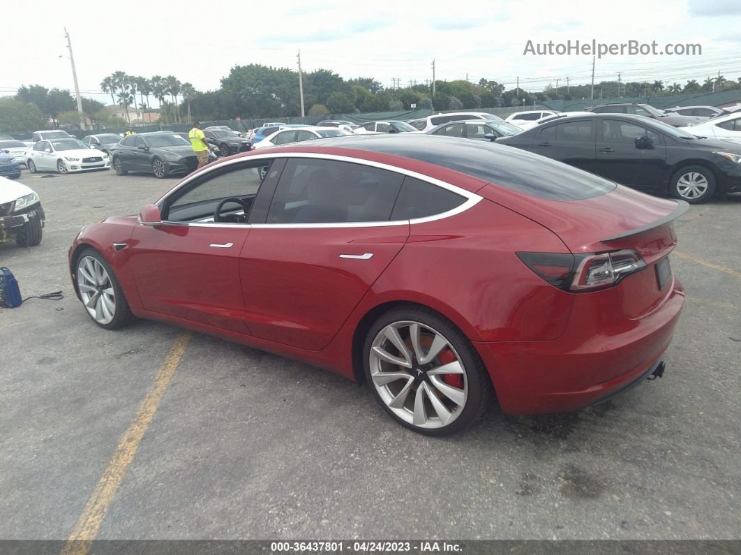 2019 Tesla Model 3 Long Range/performance Красный vin: 5YJ3E1EB2KF434245