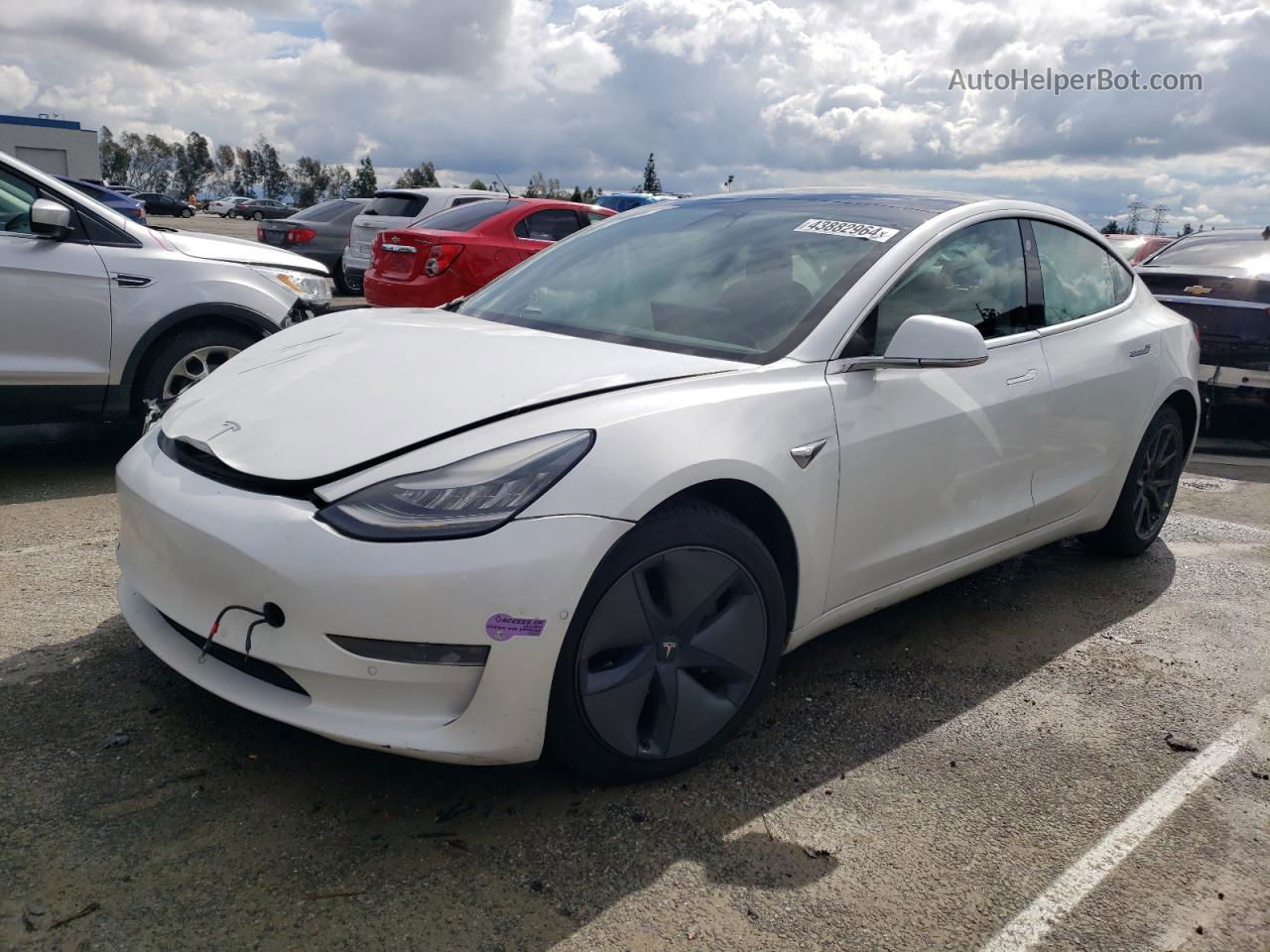 2019 Tesla Model 3  Белый vin: 5YJ3E1EB2KF452907