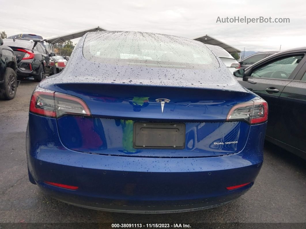 2019 Tesla Model 3 Performance/long Range Blue vin: 5YJ3E1EB2KF497474