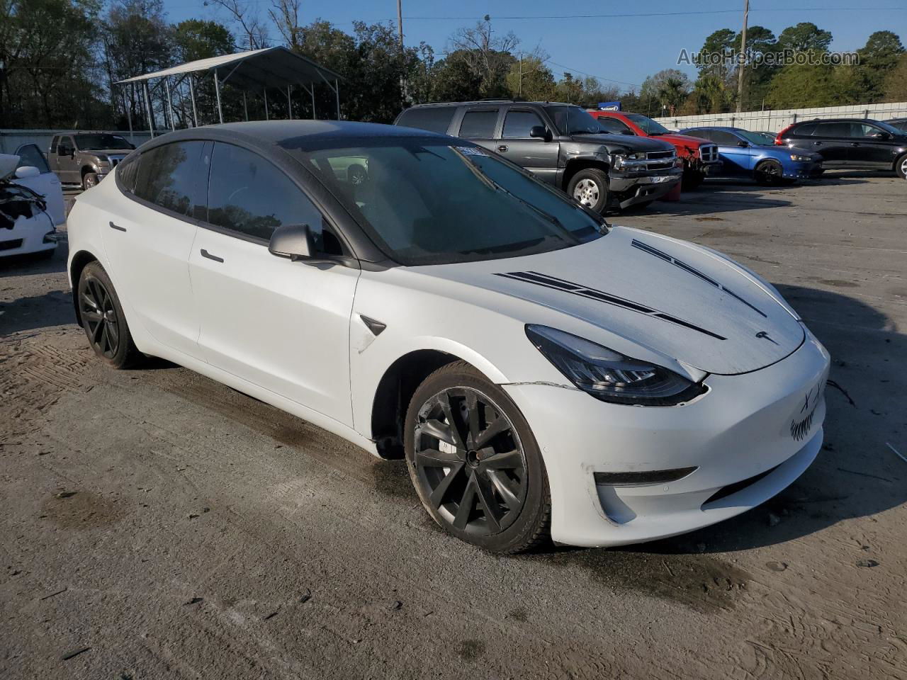 2020 Tesla Model 3  White vin: 5YJ3E1EB2LF622085