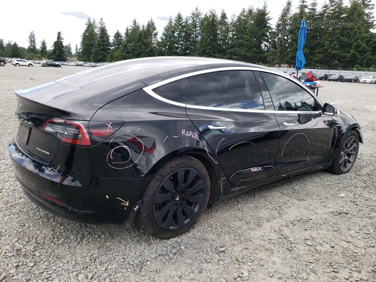 2020 Tesla Model 3  Черный vin: 5YJ3E1EB2LF711414