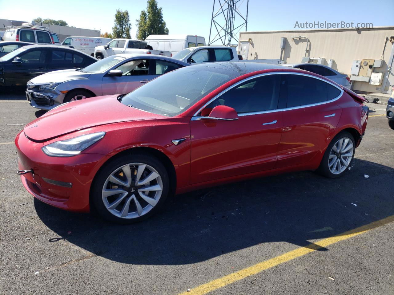 2020 Tesla Model 3  Red vin: 5YJ3E1EB2LF712093