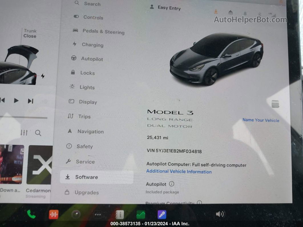 2021 Tesla Model 3 Long Range Dual Motor All-wheel Drive Серый vin: 5YJ3E1EB2MF034818