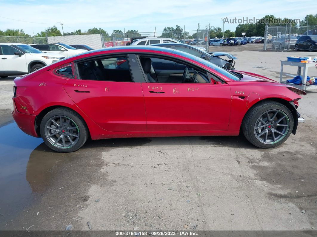 2021 Tesla Model 3 Long Range Red vin: 5YJ3E1EB2MF035547