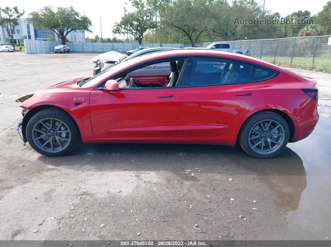 2021 Tesla Model 3 Long Range Red vin: 5YJ3E1EB2MF035547
