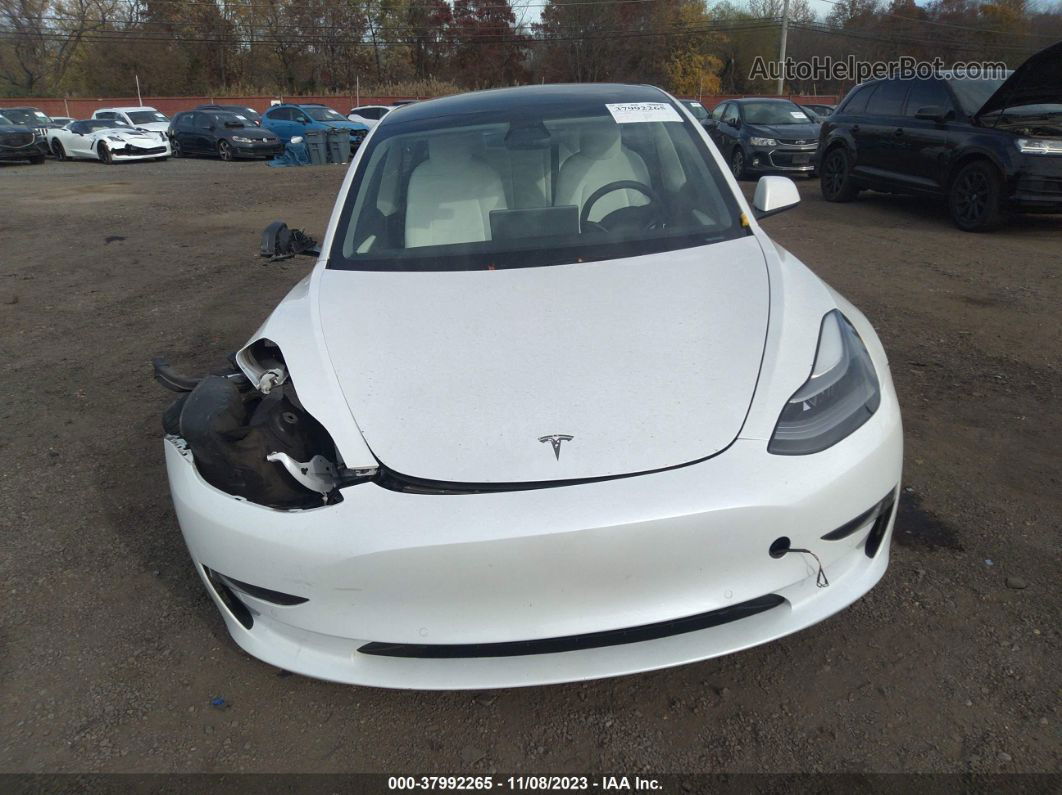 2021 Tesla Model 3 Long Range Dual Motor All-wheel Drive White vin: 5YJ3E1EB2MF049044