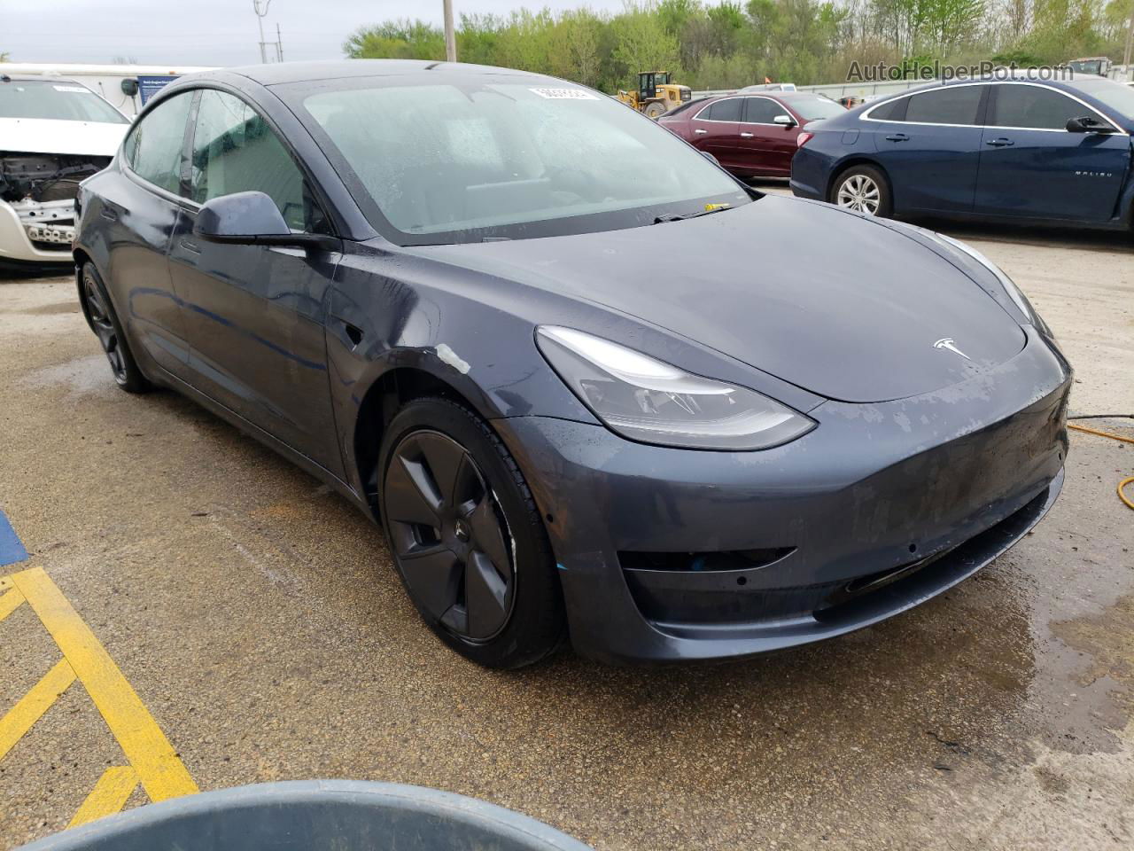 2021 Tesla Model 3  Gray vin: 5YJ3E1EB2MF054616