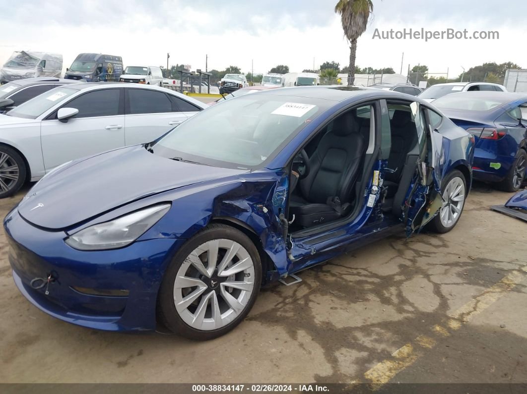 2021 Tesla Model 3 Long Range Dual Motor All-wheel Drive Синий vin: 5YJ3E1EB2MF065356