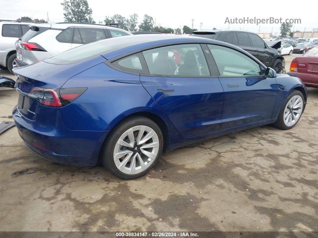 2021 Tesla Model 3 Long Range Dual Motor All-wheel Drive Blue vin: 5YJ3E1EB2MF065356