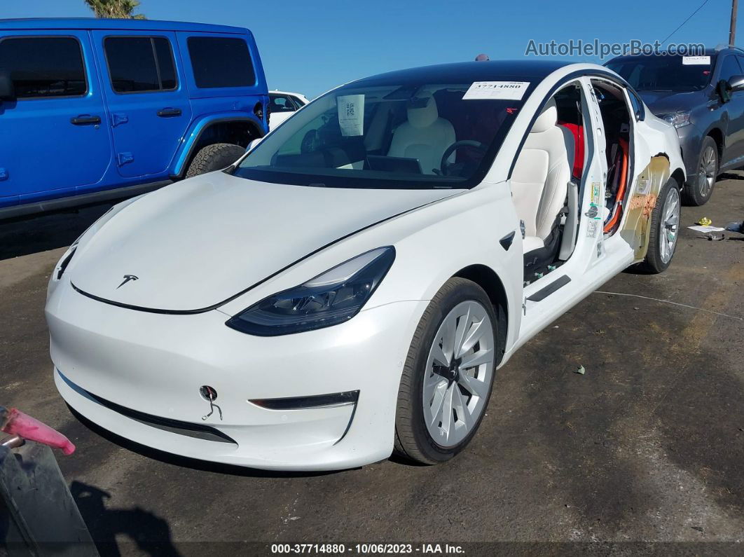 2021 Tesla Model 3 Long Range White vin: 5YJ3E1EB2MF936109