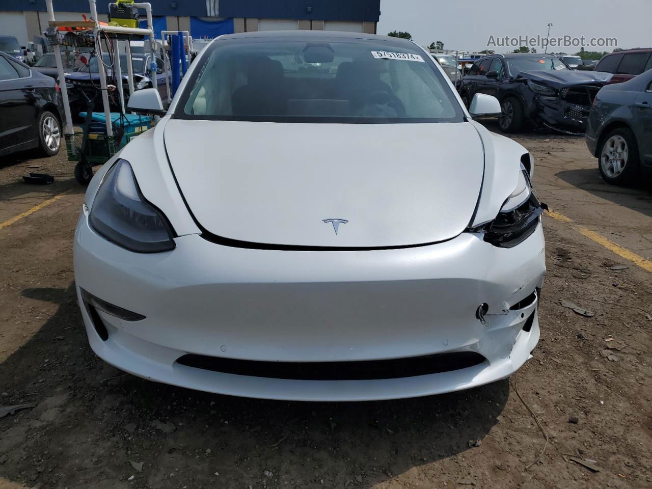 2021 Tesla Model 3  White vin: 5YJ3E1EB2MF983625