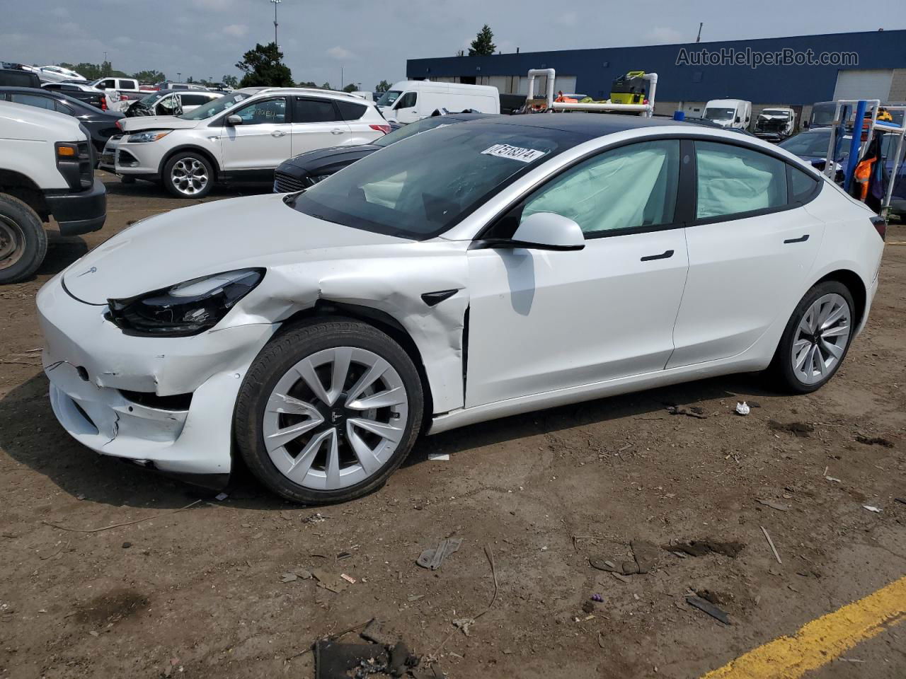 2021 Tesla Model 3  White vin: 5YJ3E1EB2MF983625