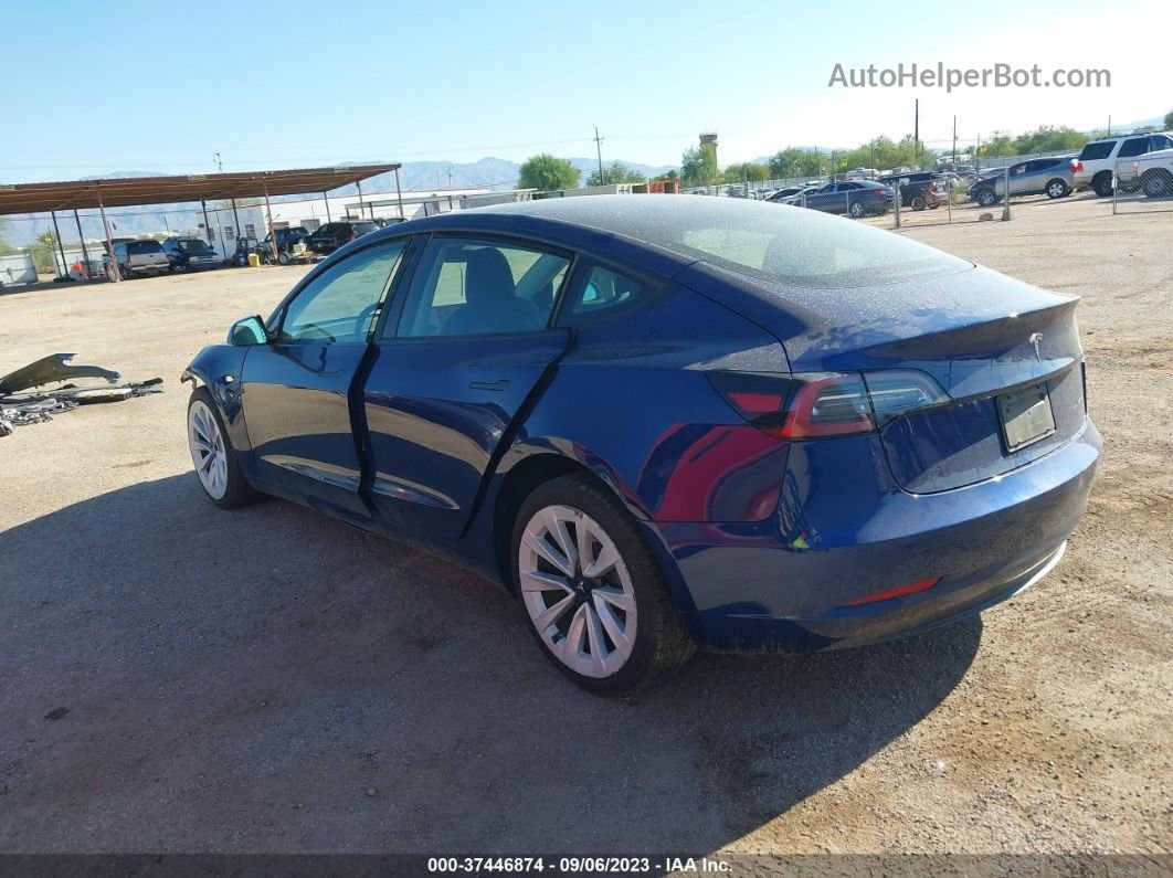 2021 Tesla Model 3 Long Range Dual Motor All-wheel Drive Blue vin: 5YJ3E1EB2MF990090