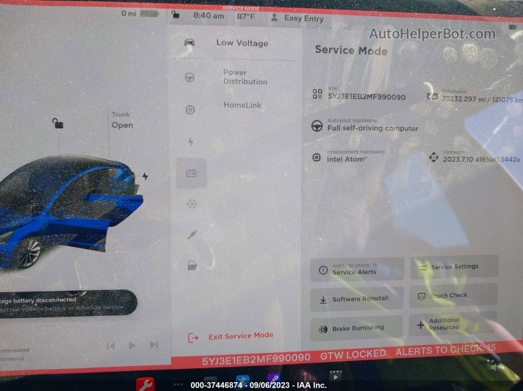 2021 Tesla Model 3 Long Range Dual Motor All-wheel Drive Синий vin: 5YJ3E1EB2MF990090