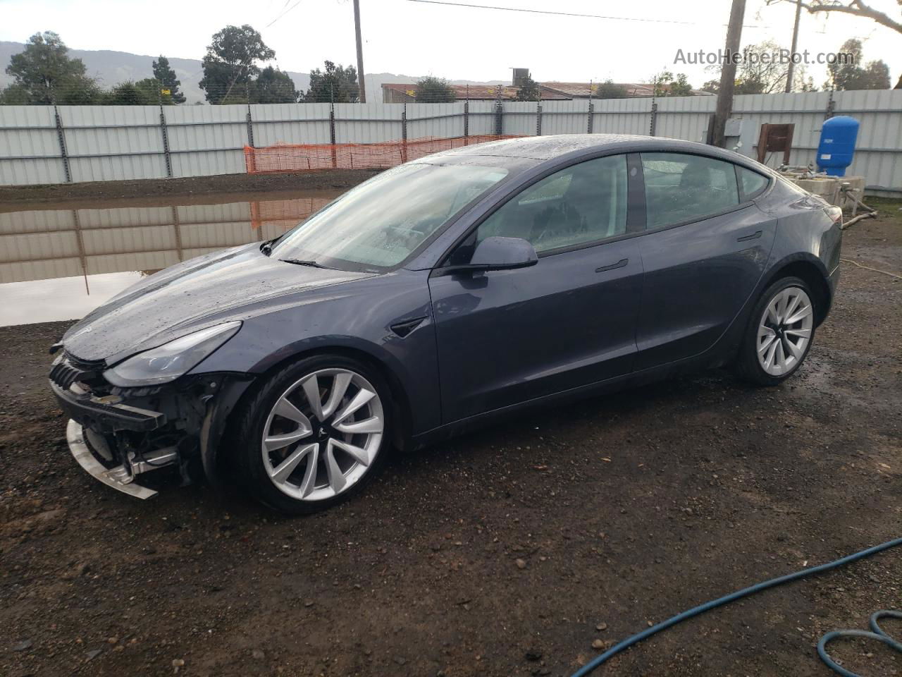 2022 Tesla Model 3  Gray vin: 5YJ3E1EB2NF145743