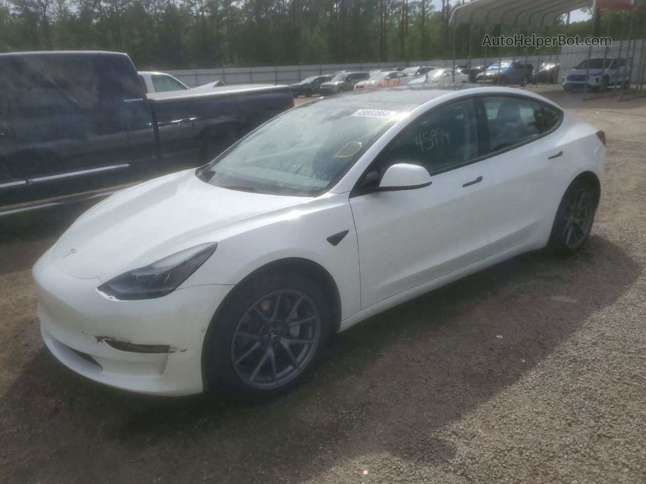 2022 Tesla Model 3  White vin: 5YJ3E1EB2NF199009