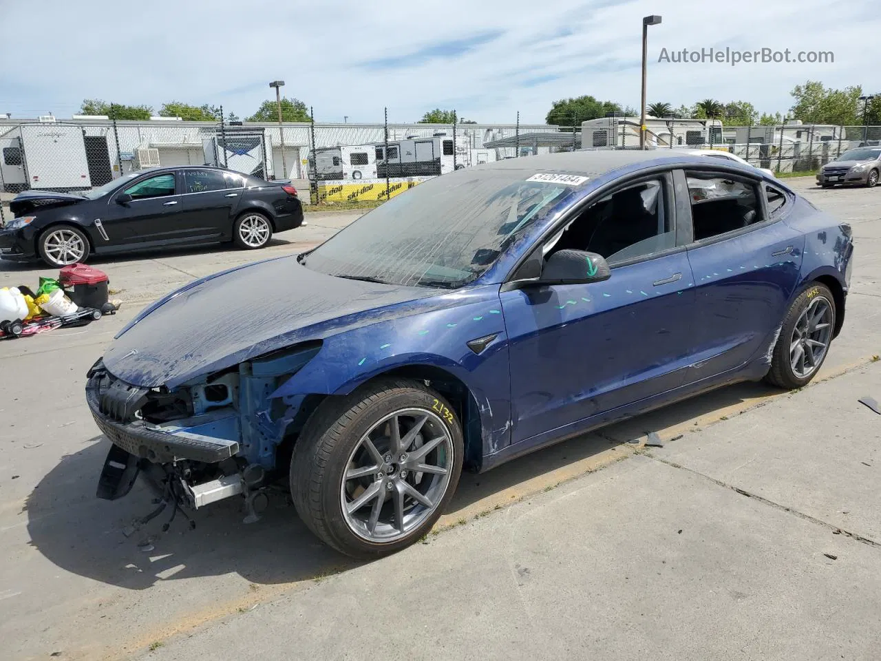 2022 Tesla Model 3  Blue vin: 5YJ3E1EB2NF261413