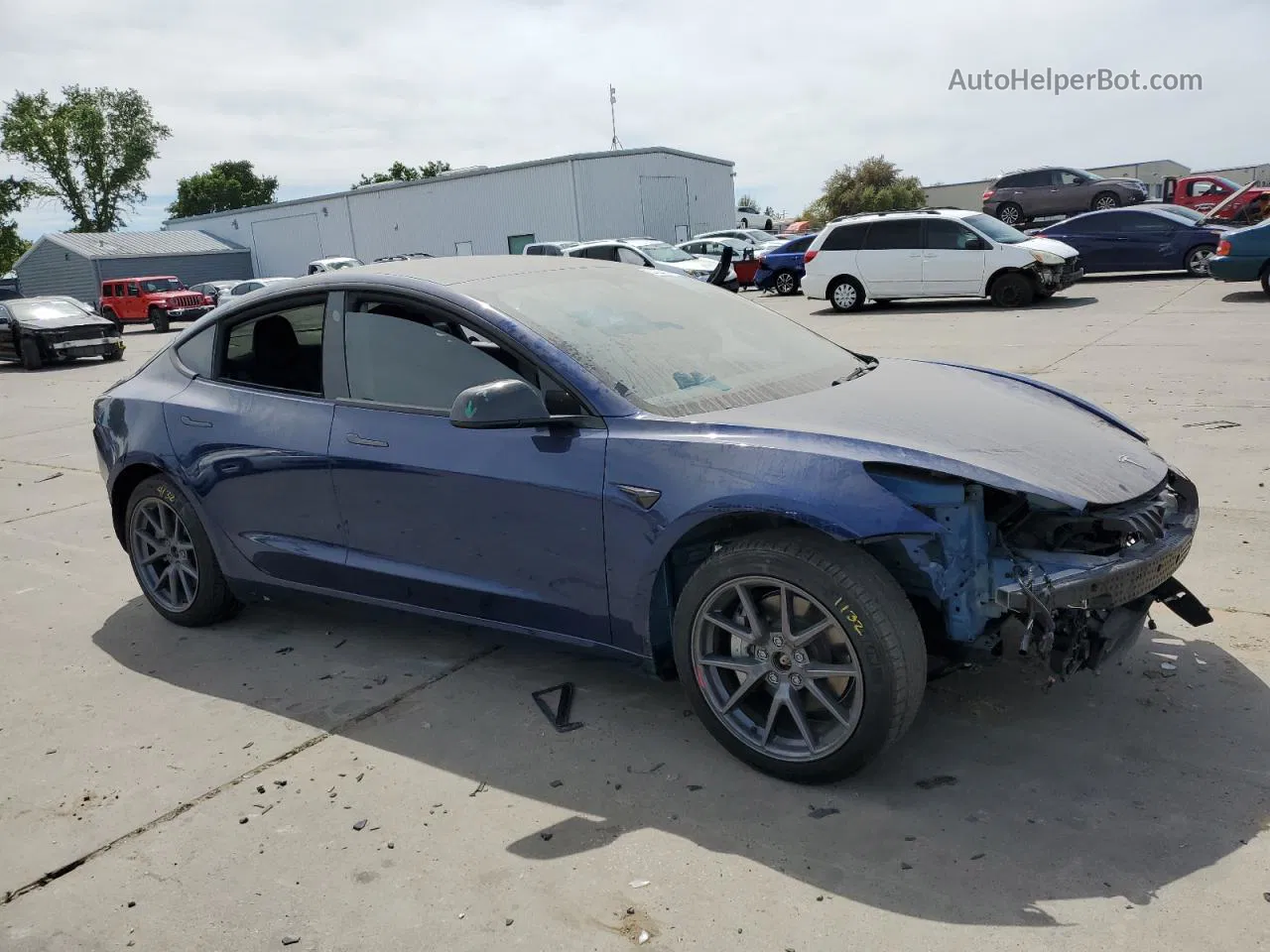 2022 Tesla Model 3  Blue vin: 5YJ3E1EB2NF261413