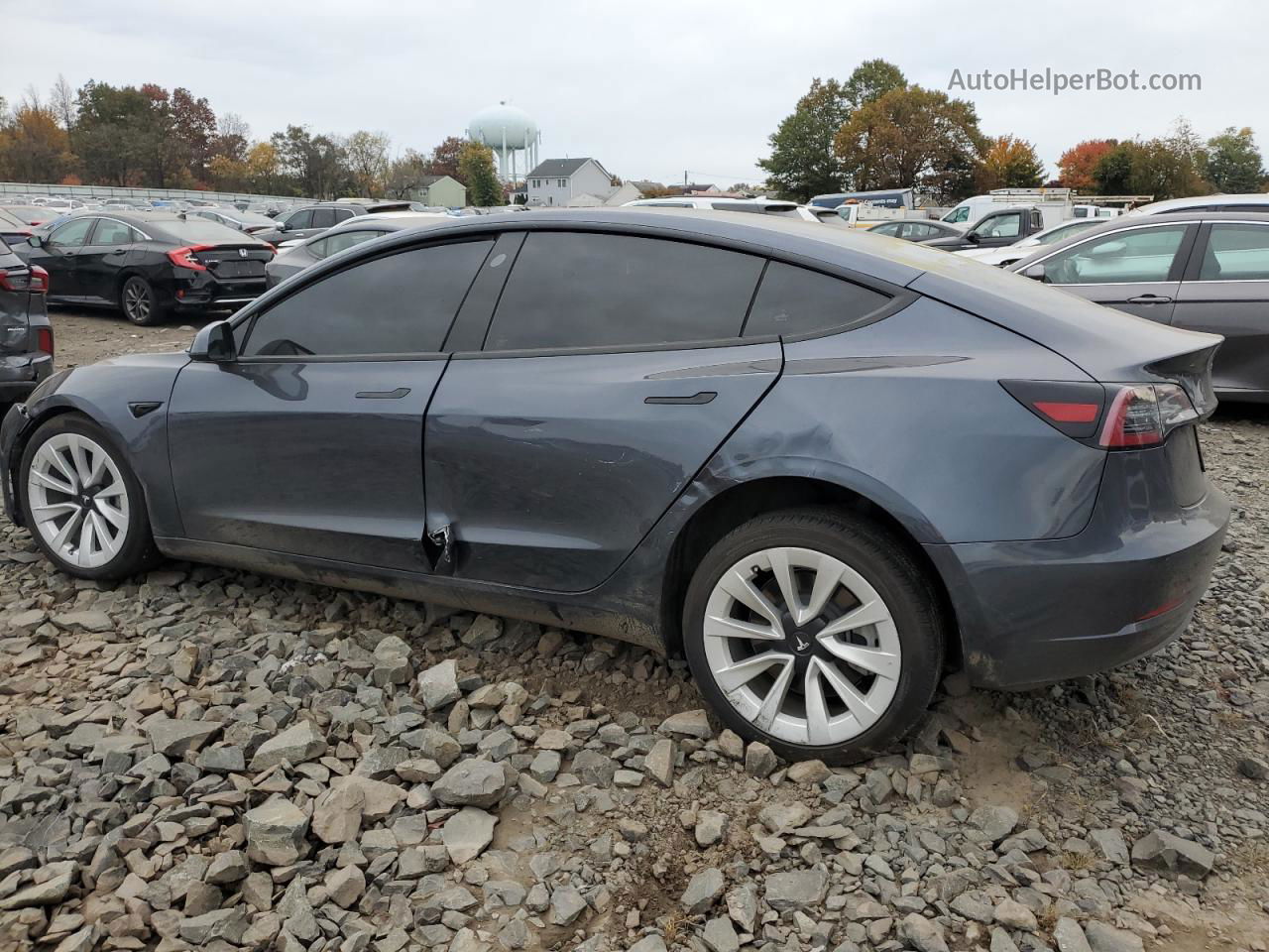 2022 Tesla Model 3  Gray vin: 5YJ3E1EB2NF263680