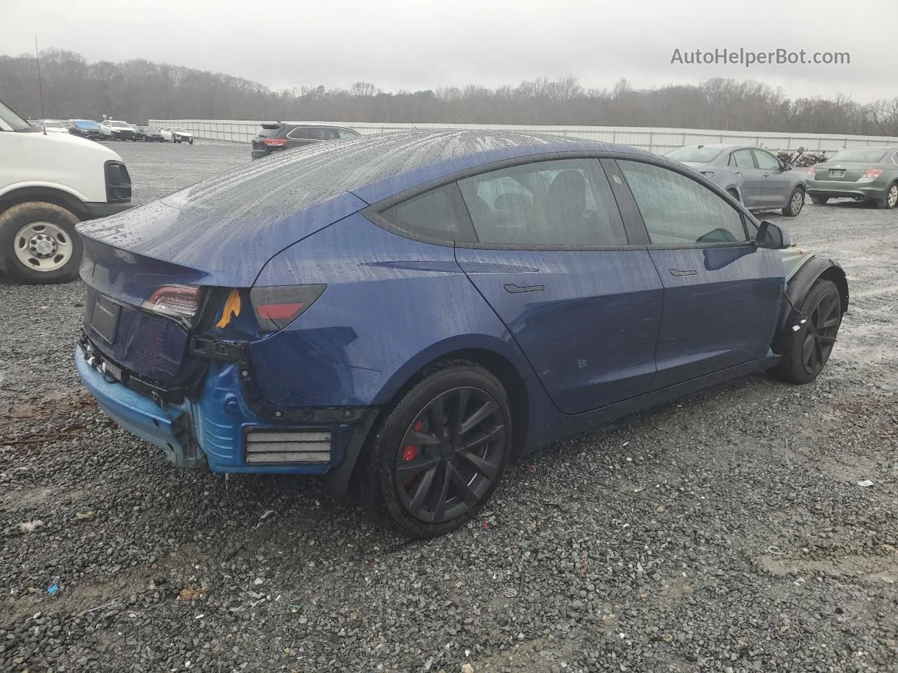 2022 Tesla Model 3  Blue vin: 5YJ3E1EB2NF323294
