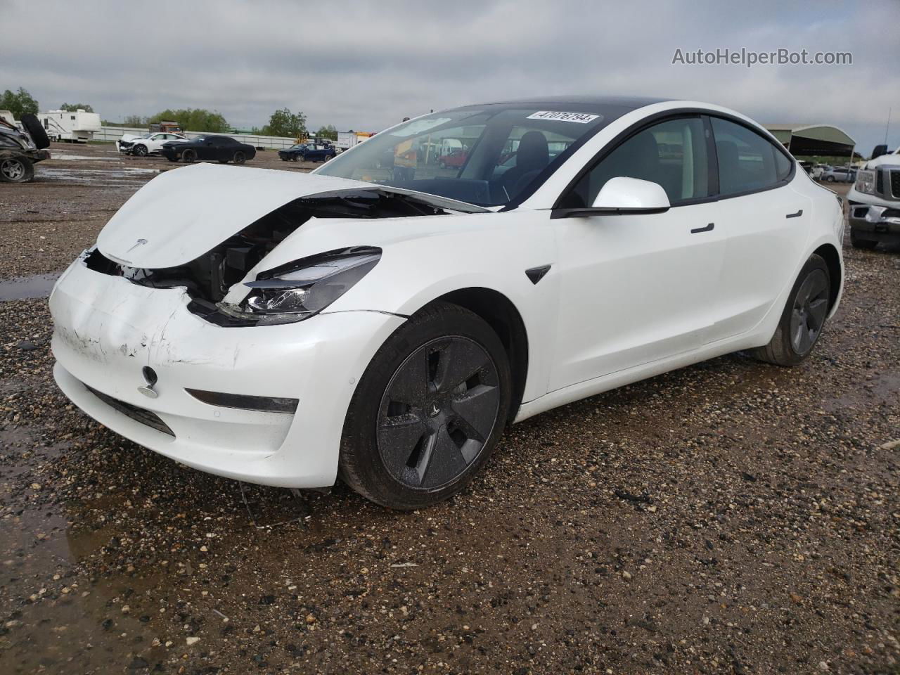 2022 Tesla Model 3  White vin: 5YJ3E1EB2NF341407