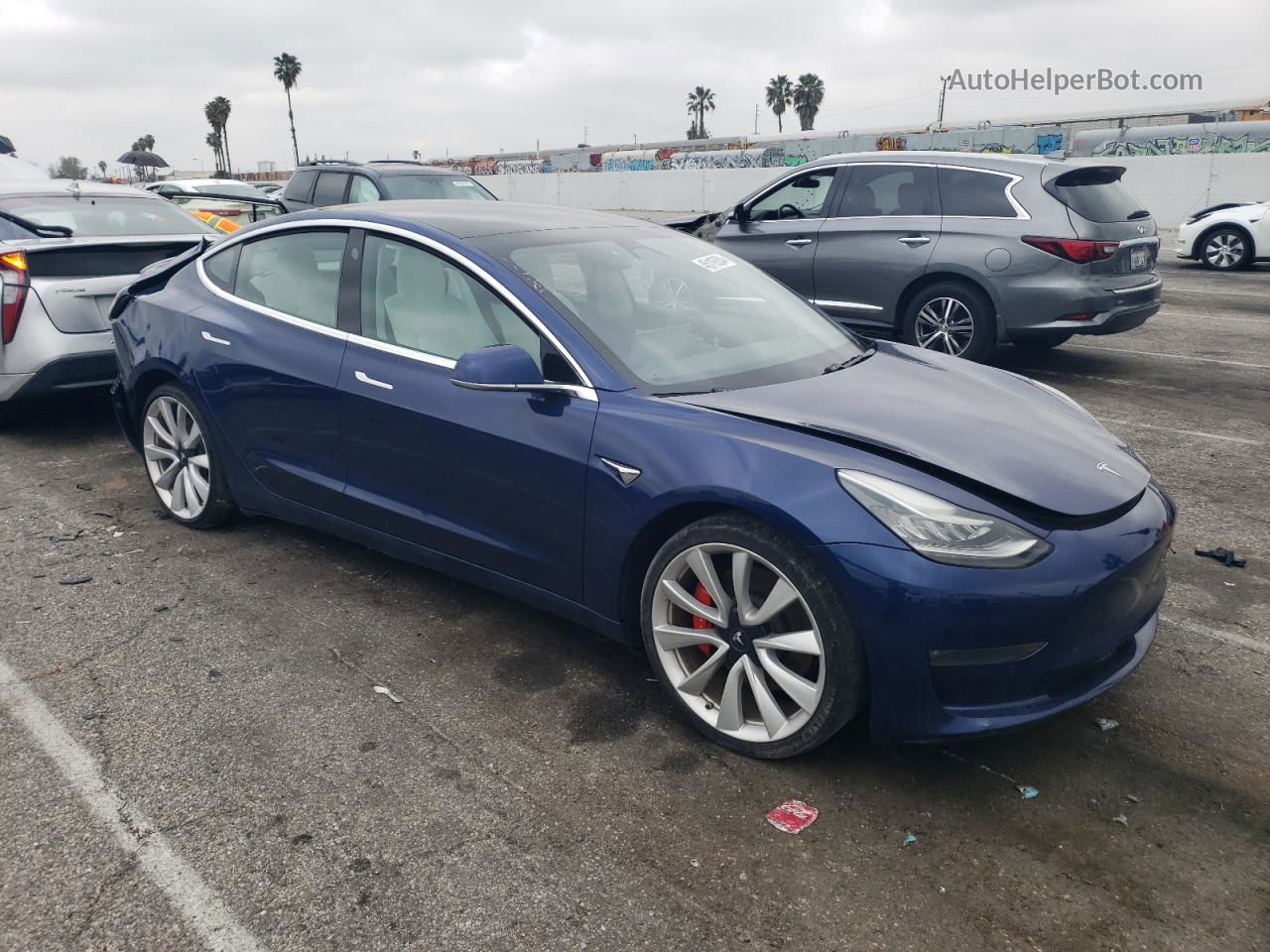 2018 Tesla Model 3  Blue vin: 5YJ3E1EB3JF055737