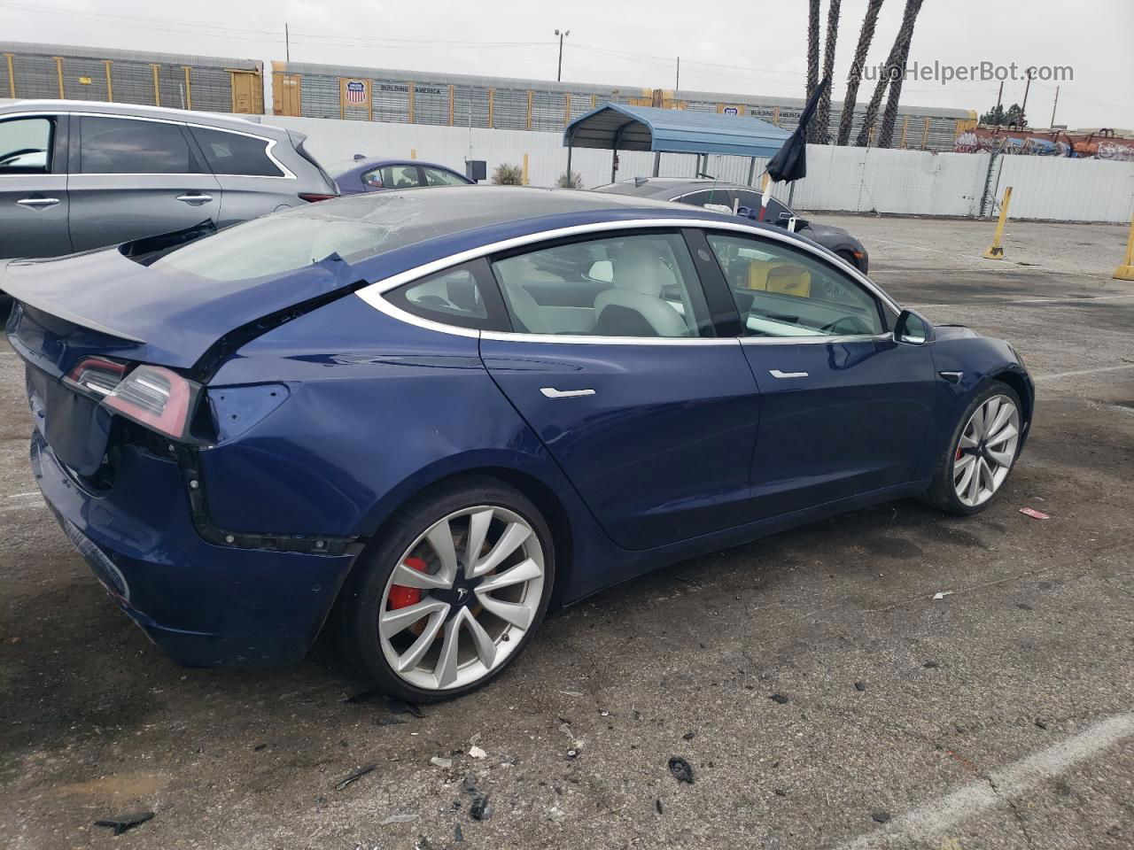 2018 Tesla Model 3  Blue vin: 5YJ3E1EB3JF055737