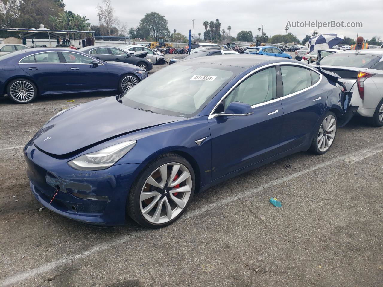 2018 Tesla Model 3  Blue vin: 5YJ3E1EB3JF055737